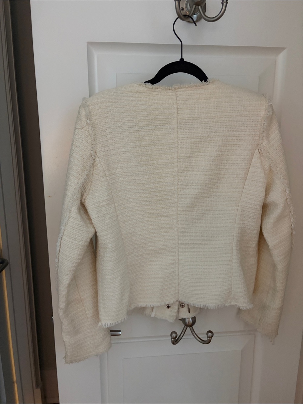 Cream Tweed Button-Front Jacket - Picture 6 of 6